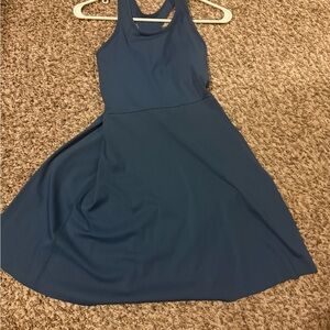 Sleeveless Blue Fit-and-Flare Dress